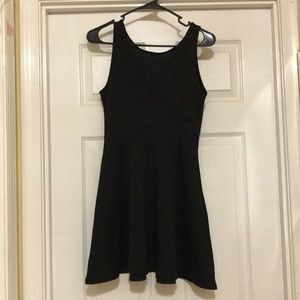 Crisscross Top Black Dress with Soft Patterns